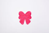 Classic Dots Bow Patch (2 Pieces Pack) Iron on , Sew on, Embroidered patches. GK- 48 - G.k Fashion Fabrics
