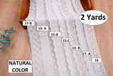 Cotton Lace trim( 2 Yards Pack ) , lace-bordered cotton batiste/voile, Broderie Anglaise Embroidery scalloped flower - G.k Fashion Fabrics