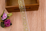 Thin Gold and Silver Lace Fabric Ribbon Trim GK- 61( 5 Yards Pack) - G.k Fashion Fabrics