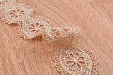 Round Flowers Crochet Lace Trim with Sequins - GK- 72 - G.k Fashion Fabrics