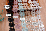 Big Flowers Crochet Lace Trim with Sequins - GK- 75 - G.k Fashion Fabrics