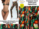 Peacock Feather Print Nylon Swimwear Fabric - 573B - G.k Fashion Fabrics swimwear