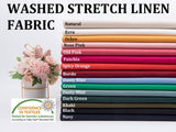 All Colors Pack Swatches - G.k Fashion Fabrics Washed Stretch Linen Fabric -1028 / 10x10 cm/ All Colors Swatches Pack