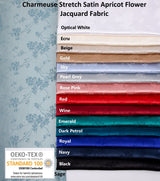 All Colors Pack Swatches - G.k Fashion Fabrics Charmeuse Stretch Satin Apricot Flower Jacquard Fabric Swatches / 10x10 cm/ All Colors Swatches Pack