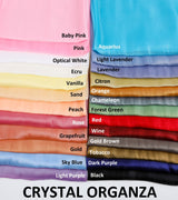 All Colors Pack Swatches - G.k Fashion Fabrics Luxury Crystal Sheer Organza Fabric / 10x10 cm/ All Colors Swatches Pack