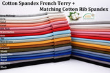 All Colors Pack Swatches Part 2 - G.k Fashion Fabrics Cotton Spandex French Terry + Matching Rib Fabric / 10x10 cm/ All Colors Swatches Pack swatch