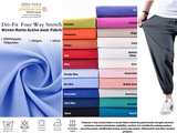 All Colors Pack Swatches Part 3 - G.k Fashion Fabrics Dri-Fit Four Way Stretch Woven Matte Active wear Fabric / Athletic Wicking Fabric / 10x10 cm/ All Colors Swatches Pack
