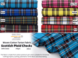 All Colors Pack Swatches Part 3 - G.k Fashion Fabrics Woven Cotton Tartan Scottish Plaid Checks Fabric / 10x10 cm/ All Colors Swatches Pack
