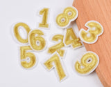 Alphabet, Gold, Silver Numbers Patch (2 Pieces Pack) Iron on , Sew on, Embroidered patches. - G.k Fashion Fabrics