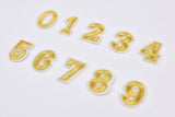 Alphabet, Gold, Silver Numbers Patch (2 Pieces Pack) Iron on , Sew on, Embroidered patches. - G.k Fashion Fabrics