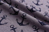 Alpine Fleece Anchor Print Fabric - G.k Fashion Fabrics fabric