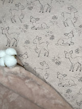 Alpine Fleece Bambi Deer Print Fabric - G.k Fashion Fabrics fabric