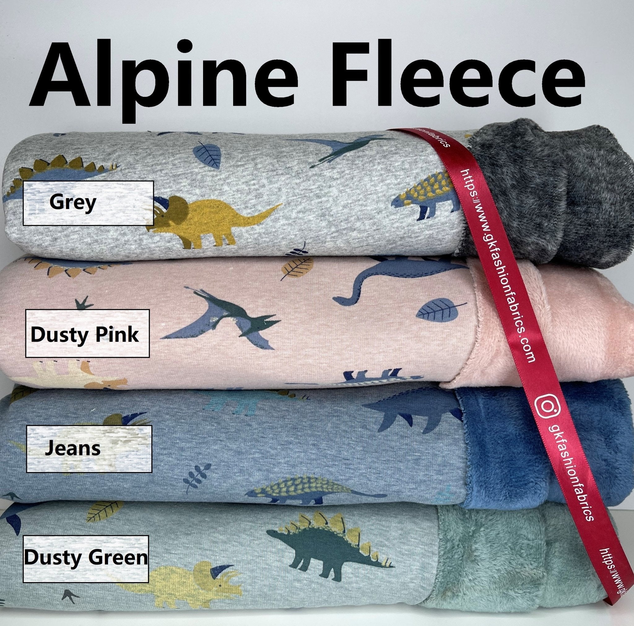 Alpine Fleece Dinosaur Print Fabric