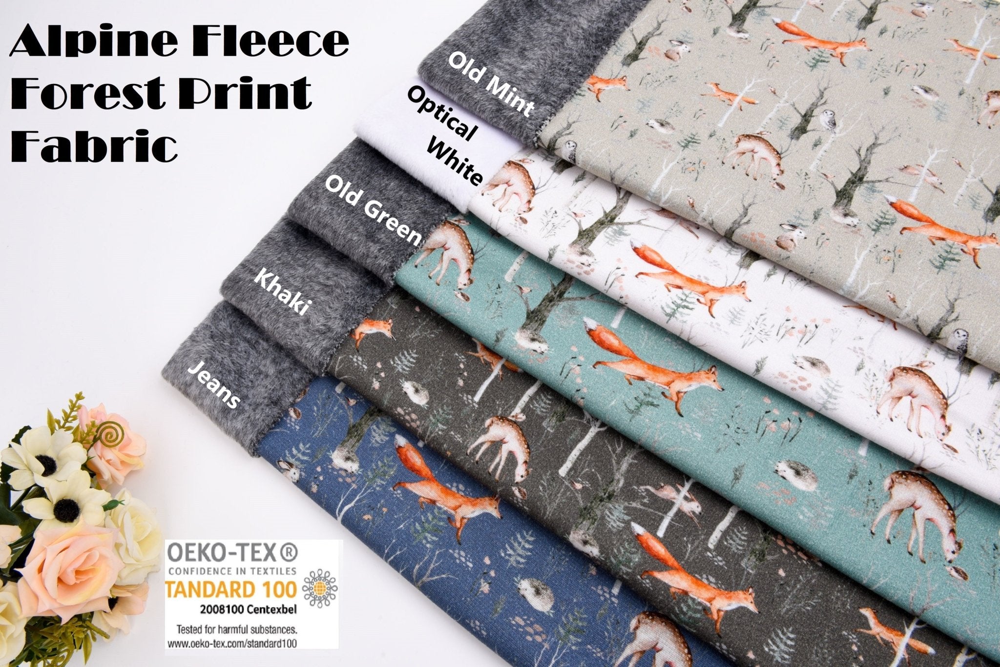 Alpine Fleece Feathers Print Fabric