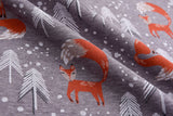Alpine Fleece Fox in the forest Print Fabric - G.k Fashion Fabrics fabric