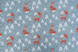 Alpine Fleece Fox in the forest Print Fabric - G.k Fashion Fabrics fabric
