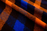 Boiled Wool Plaid Diagonal Pattern Fabric / Made by Merino Wool - G.k Fashion Fabrics fabric