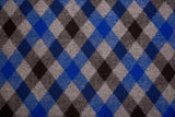 Boiled Wool Plaid Diagonal Pattern Fabric / Made by Merino Wool - G.k Fashion Fabrics Blue + Grey Shades / Price per Half Yard fabric