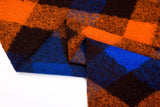 Boiled Wool Plaid Diagonal Pattern Fabric / Made by Merino Wool - G.k Fashion Fabrics fabric