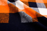 Boiled Wool Plaid Fabric Premium Designer Made - G.k Fashion Fabrics Orange / Price per 1.5 Yard fabric
