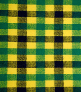 Boiled Wool Plaid Fabric/Premium Designer Made - 9329 - G.k Fashion Fabrics Green + Yellow + Navy / Price per Half Yard fabric
