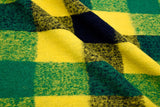 Boiled Wool Plaid Fabric/Premium Designer Made - 9329 - G.k Fashion Fabrics Green + Yellow + Navy / 10cm x 10cm Swatch fabric