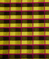 Boiled Wool Plaid Fabric/Premium Designer Made - 9329 - G.k Fashion Fabrics Bottle Green + Yellow + Fuchsia / 10cm x 10cm Swatch fabric