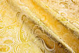 Brocade Jacquard Fabric - G.k Fashion Fabrics Cream + Gold Lurex - 80 / Price per Half Yard