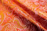 Brocade Jacquard Fabric - G.k Fashion Fabrics Red + Gold Lurex - 15 / Price per Half Yard