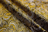 Brocade Jacquard Fabric - G.k Fashion Fabrics Black + Gold Lurex - 180 / Price per Half Yard