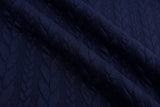 Cable Knit Jacquard Fabric / Quilted Knit Jacquard - G.k Fashion Fabrics Navy - 8 / Price per Half Yard