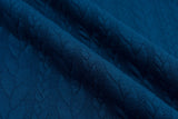 Cable Knit Jacquard Fabric / Quilted Knit Jacquard - G.k Fashion Fabrics Petrol - 806 / Price per Half Yard