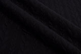 Cable Knit Jacquard Fabric / Quilted Knit Jacquard - G.k Fashion Fabrics Black - 69 / Price per Half Yard