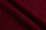 Cable Knit Jacquard Fabric / Quilted Knit Jacquard - G.k Fashion Fabrics Burgandy - 819 / Price per Half Yard