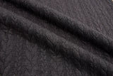 Cable Knit Jacquard Fabric / Quilted Knit Jacquard - G.k Fashion Fabrics Dark Grey Mélange - 768 / Price per Half Yard