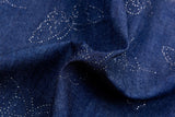 Chambray Denim Butterfly Glitter TM2001 - G.k Fashion Fabrics denim
