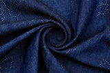 Chambray Denim Butterfly Glitter TM2001 - G.k Fashion Fabrics denim