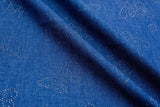 Chambray Denim Butterfly Glitter TM2001 - G.k Fashion Fabrics denim