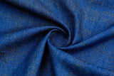 Chambray Denim Gold Plaid Glitter Fabric TM2006 - G.k Fashion Fabrics denim