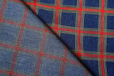 Chambray Denim Plaid Embroidery Fabric CE122 - G.k Fashion Fabrics denim