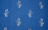 Chambray Denim Reeds Sequins Embroidery SE014 - G.k Fashion Fabrics denim