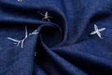 Chambray Denim Space Sequins Embroidery Fabric SE018 - G.k Fashion Fabrics denim