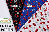Cherries Dots Print - Washed 100% Cotton Poplin - 8107 - G.k Fashion Fabrics cotton poplin