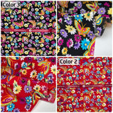 colorful Butterflies in a field 100% Cotton Poplin Digital Print -9479 - G.k Fashion Fabrics cotton poplin