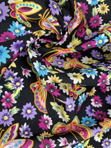 colorful Butterflies in a field 100% Cotton Poplin Digital Print -9479 - G.k Fashion Fabrics cotton poplin