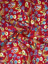 colorful Butterflies in a field 100% Cotton Poplin Digital Print -9479 - G.k Fashion Fabrics cotton poplin