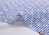 Cotton Blue/White Stripe Eyelet Embroidery Flower Fabric - G11156/021 - G.k Fashion Fabrics