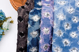 Cotton Denim Ripped Bonded Lace Fabric - G.k Fashion Fabrics denim