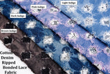 Cotton Denim Ripped Bonded Lace Fabric - G.k Fashion Fabrics denim