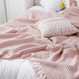 Cotton Waffle Knit Blanket - 200cmx230cm & 150cm x 200cm - G.k Fashion Fabrics